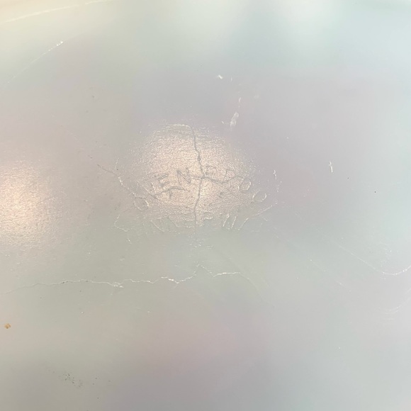 Hand-painted Milk Glass Oval Platter Old Mill Scene 13” x 10” - Picture 8 of 8